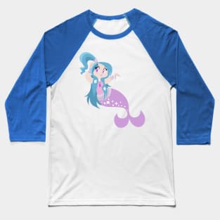 Blue and Pink Mermaid Baseball T-Shirt